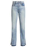 Unraveled Two Split Straight-Leg Jeans