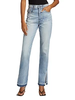 Unraveled Two Split Straight-Leg Jeans