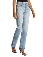 Unraveled Two Split Straight-Leg Jeans