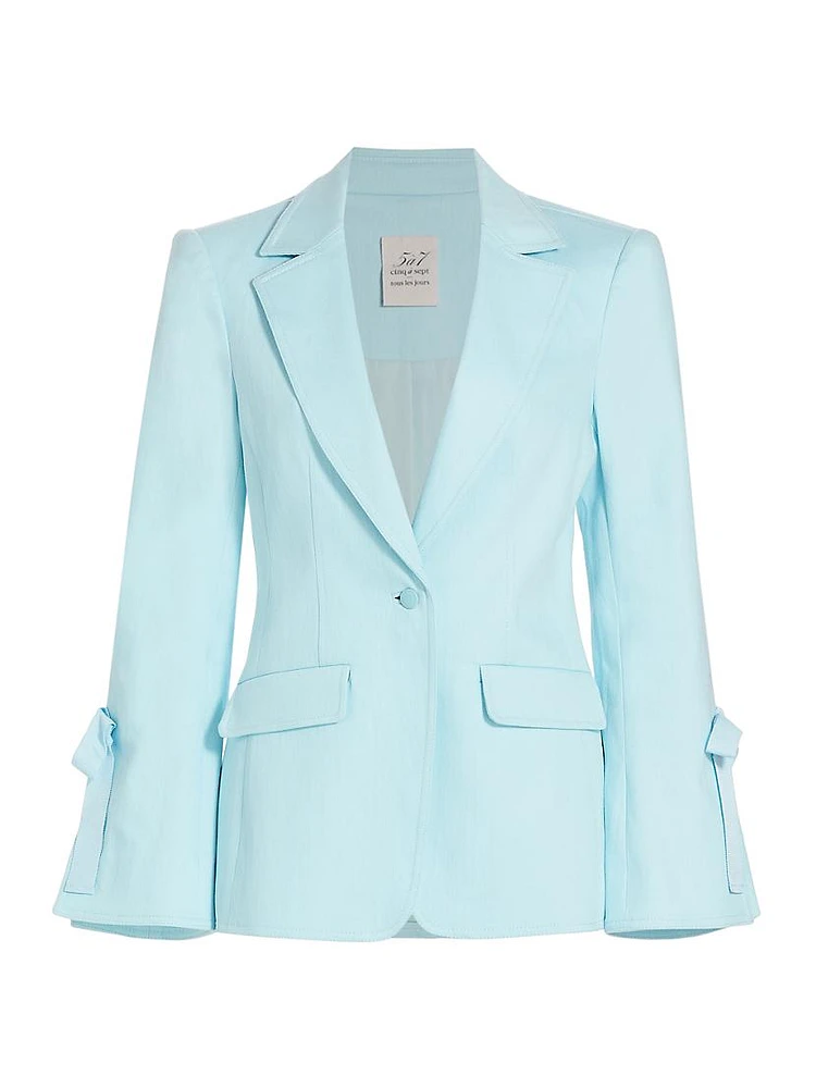 Lou Stretch Denim Bow Blazer