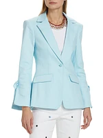 Lou Stretch Denim Bow Blazer