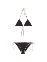 Mata Check-Trim Triangle Bikini Set