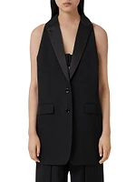 Wool Peak Lapel Vest