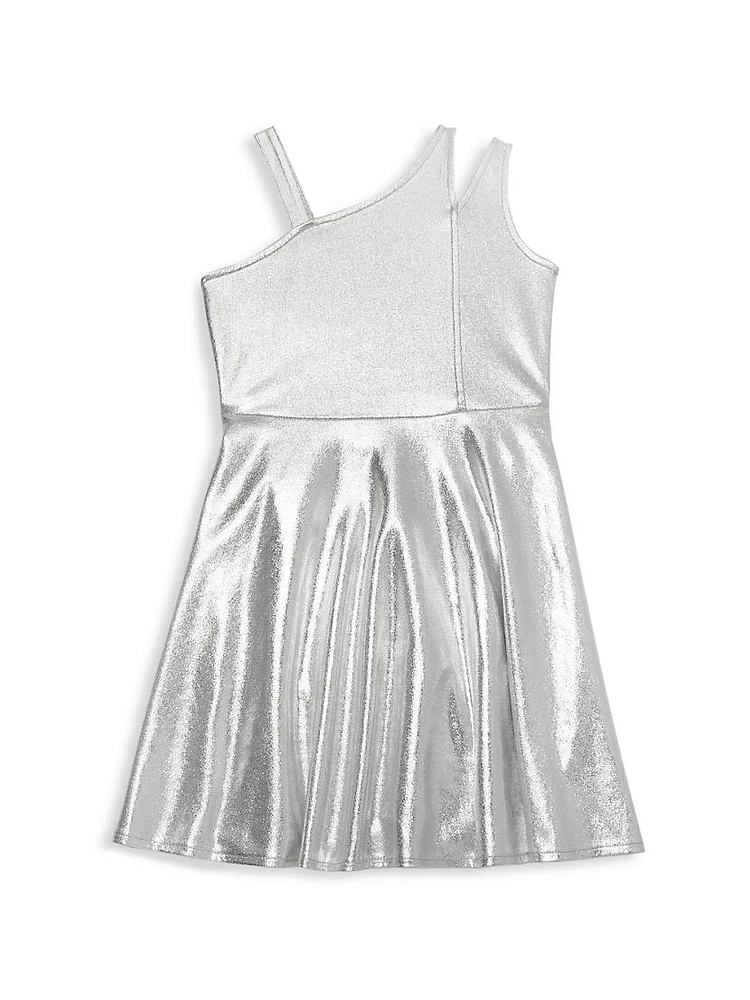 Girl's Metallic Skater Dress