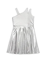 Girl's Metallic Skater Dress