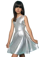 Girl's Metallic Skater Dress