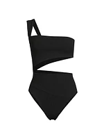 Asymmetric Cut-Out One-Piece Swimsuit