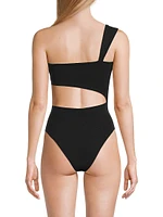 Asymmetric Cut-Out One-Piece Swimsuit