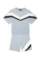 Little Boy's & Boy's Logo Striped Sweat Shorts