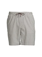 Stripe Cotton Seersucker Shorts