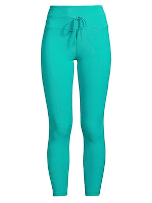 Cleo Rib-Knit Drawstring Leggings