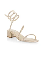 40MM Crystal-Embellished Satin Wrap Sandals