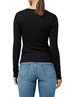 Rib-Knit Henley Shirt