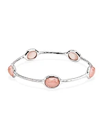 Rock Candy Sterling Silver, Rock Crystal, & Shell Bangle