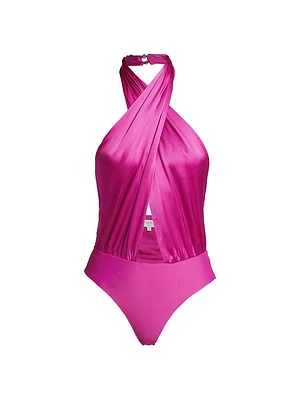 Steph Crossover Silk Bodysuit