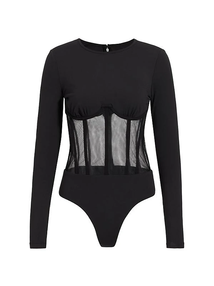 Zoma Long-Sleeve Corset Bodysuit