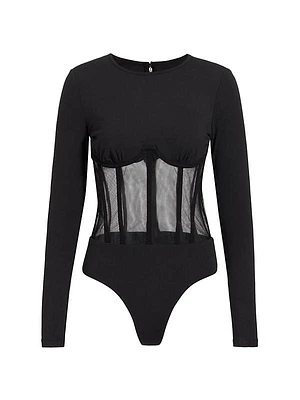 Zoma Long-Sleeve Corset Bodysuit