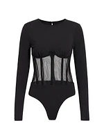 Zoma Long-Sleeve Corset Bodysuit