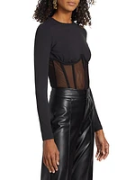 Zoma Long-Sleeve Corset Bodysuit