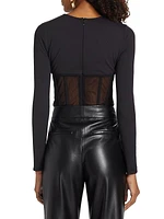 Zoma Long-Sleeve Corset Bodysuit