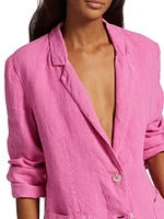 Cassie Linen Two-Button Blazer