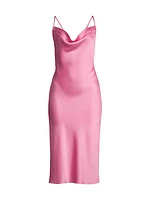 Satin Bias-Cut Midi-Dress