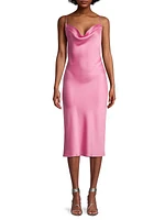 Satin Bias-Cut Midi-Dress