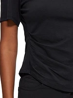 Side Drape Cotton T-Shirt