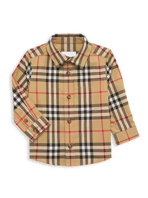 Baby Boy's & Little Check Print Button-Up Shirt