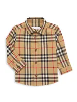 Baby Boy's & Little Check Print Button-Up Shirt