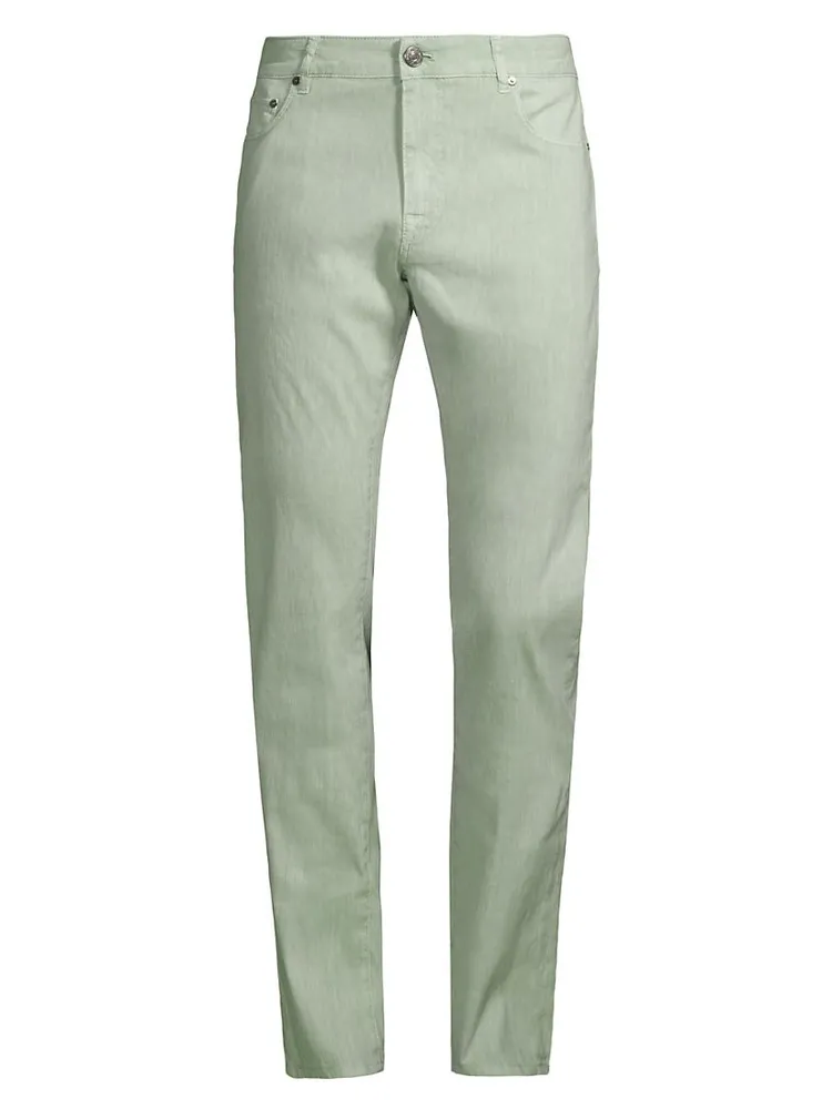 Delave Linen Straight-Leg Jeans