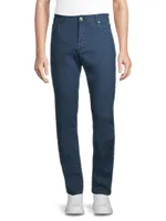 Delave Linen Straight-Leg Jeans