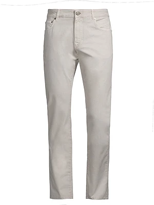Stretch Cotton Straight-Leg Jeans