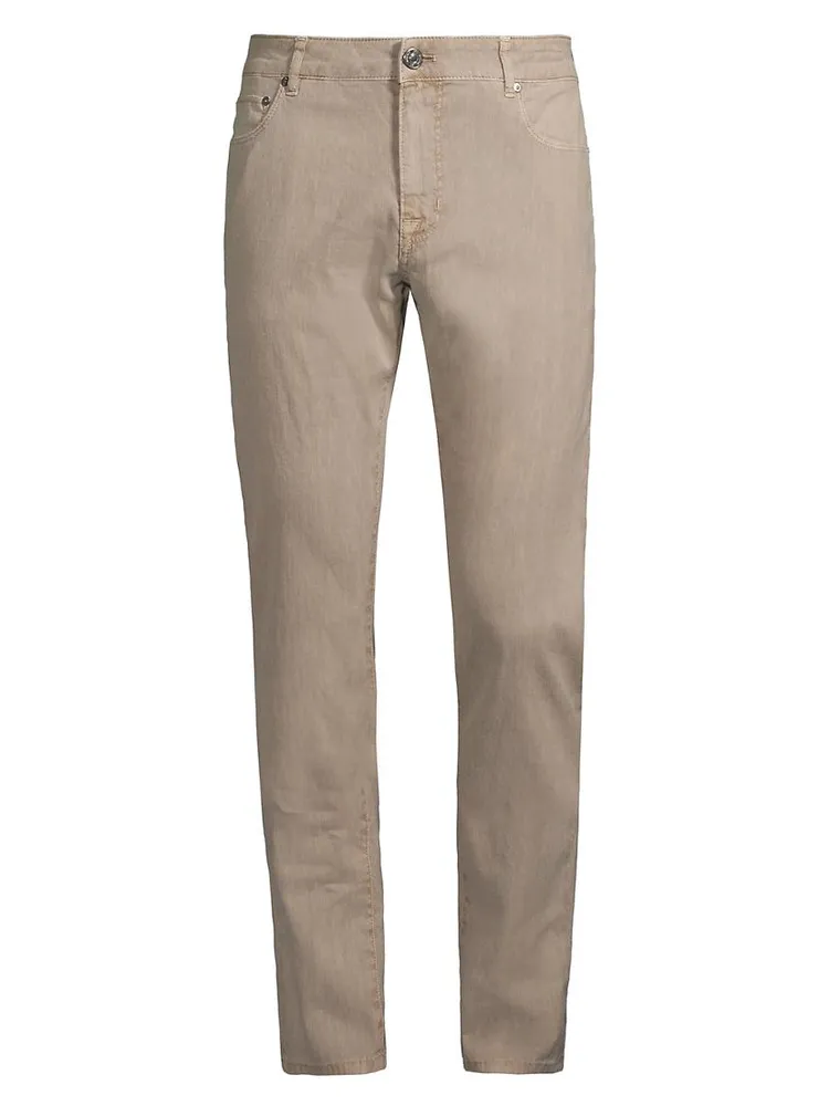 Delave Linen Straight-Leg Jeans