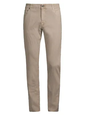 Delave Linen Straight-Leg Jeans
