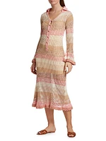 Caroline Striped Crocheted Sweaterdress