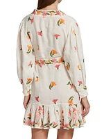 Amalia Floral-Embroidered Minidress