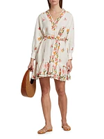 Amalia Floral-Embroidered Minidress