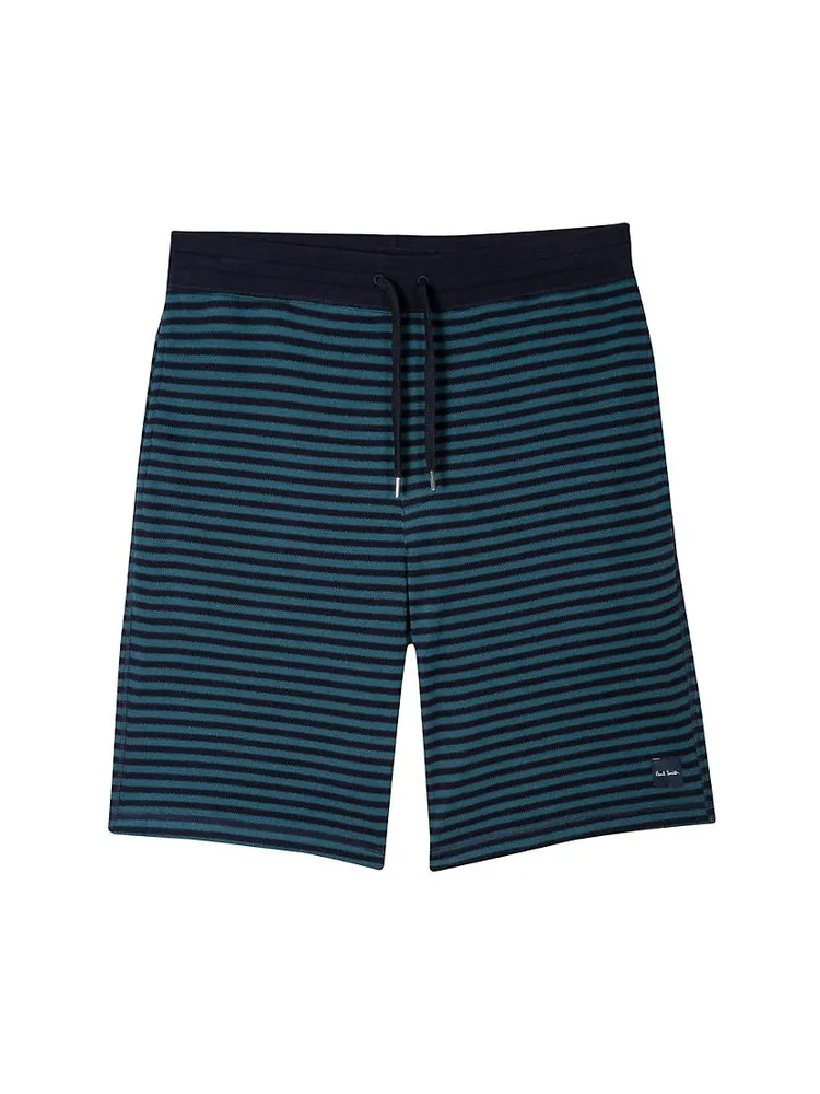 Stripe Drawstring Pique Shorts