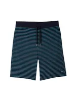 Stripe Drawstring Pique Shorts