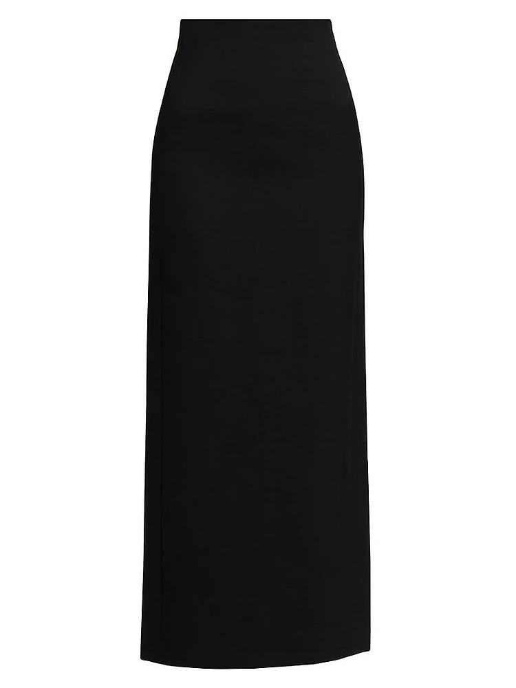 Virgin Wool Column Maxi Skirt