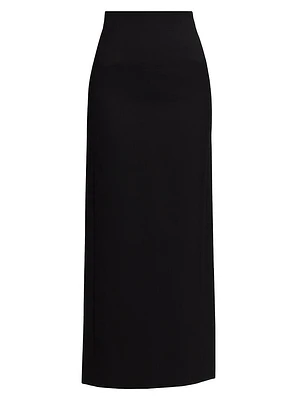 Virgin Wool Column Maxi Skirt