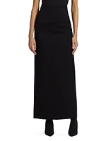 Virgin Wool Column Maxi Skirt