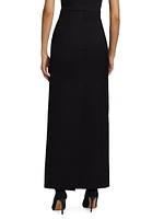 Virgin Wool Column Maxi Skirt