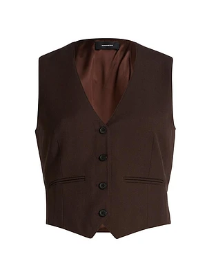 Virgin Wool Cropped Vest