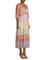 Liza Crinkled Chiffon Midi-Dress