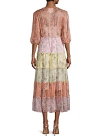 Liza Crinkled Chiffon Midi-Dress