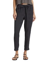 Gia Drawstring Straight-Leg Crop Pants