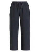 Angie Drawstring Wide-Leg Crop Pants