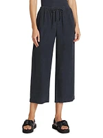 Angie Drawstring Wide-Leg Crop Pants